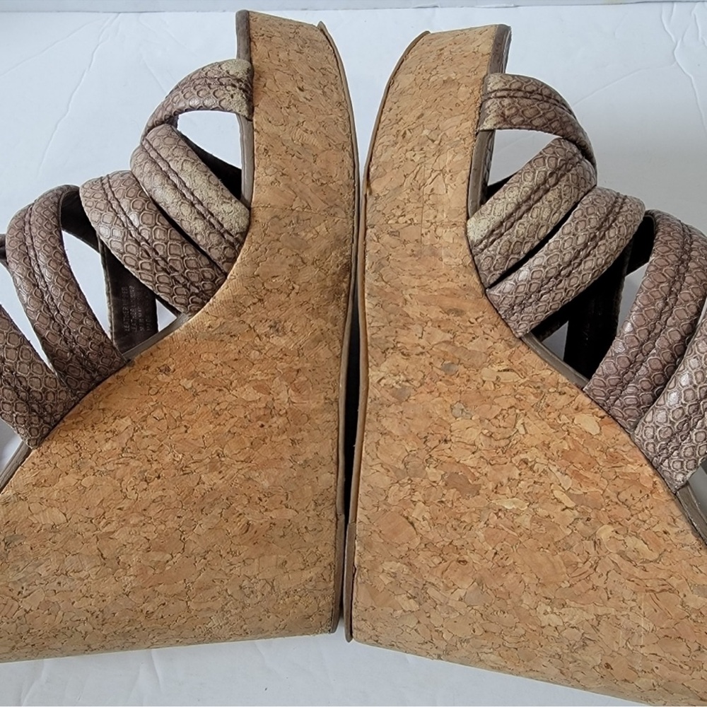 Tory BurchTaupe Python Embossed Leather Strappy C… - image 2